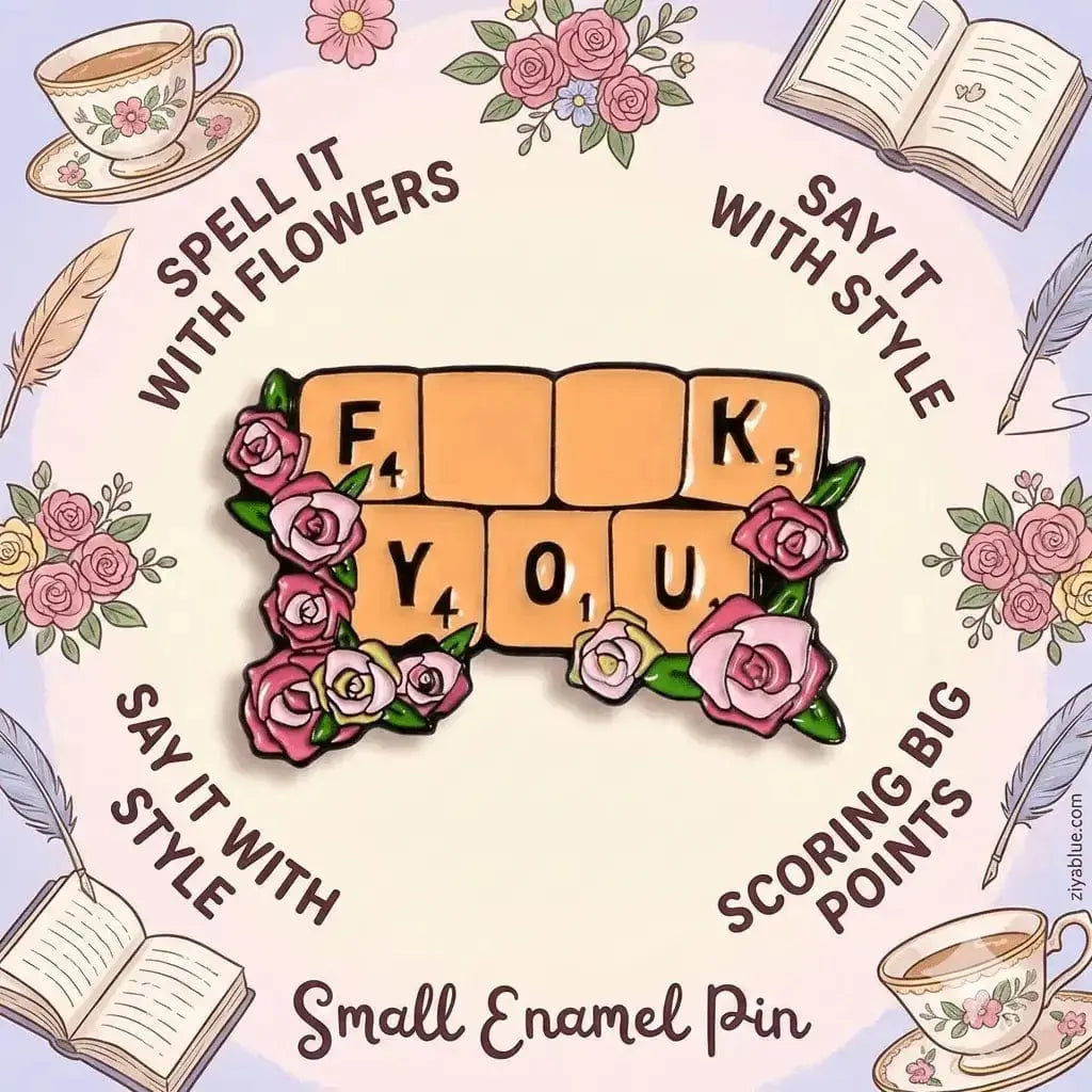 Sassy Scrabble Pin - Floral Wordplay Accessory Ziya Blue Ziya Blue