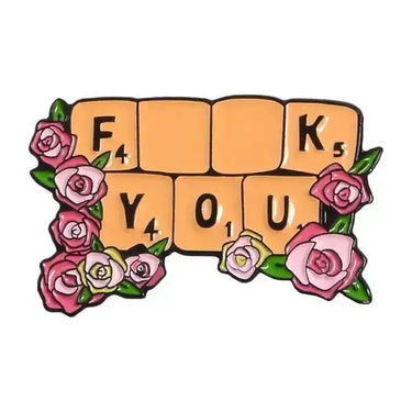 Sassy Scrabble Pin - Floral Wordplay Accessory Ziya Blue Ziya Blue