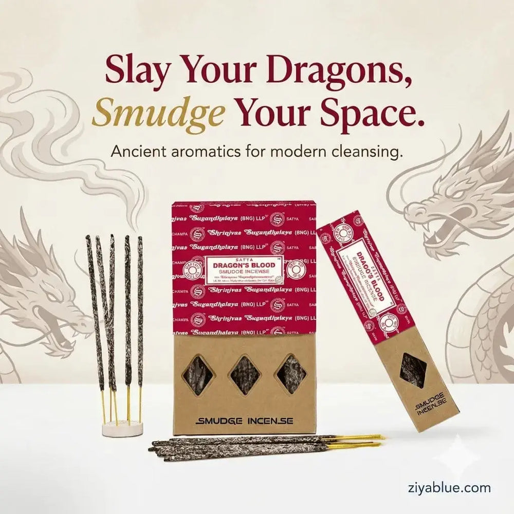 Satya Dragon's Blood Smudge Incense (25g) Designs by Deekay Inc. Ziya Blue