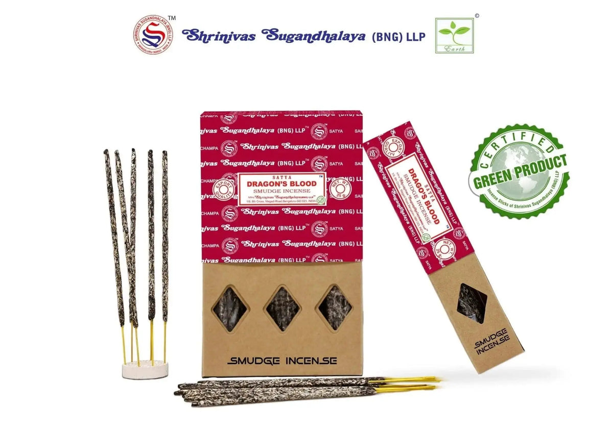 Satya Dragon's Blood Smudge Incense (25g) Designs by Deekay Inc. Ziya Blue