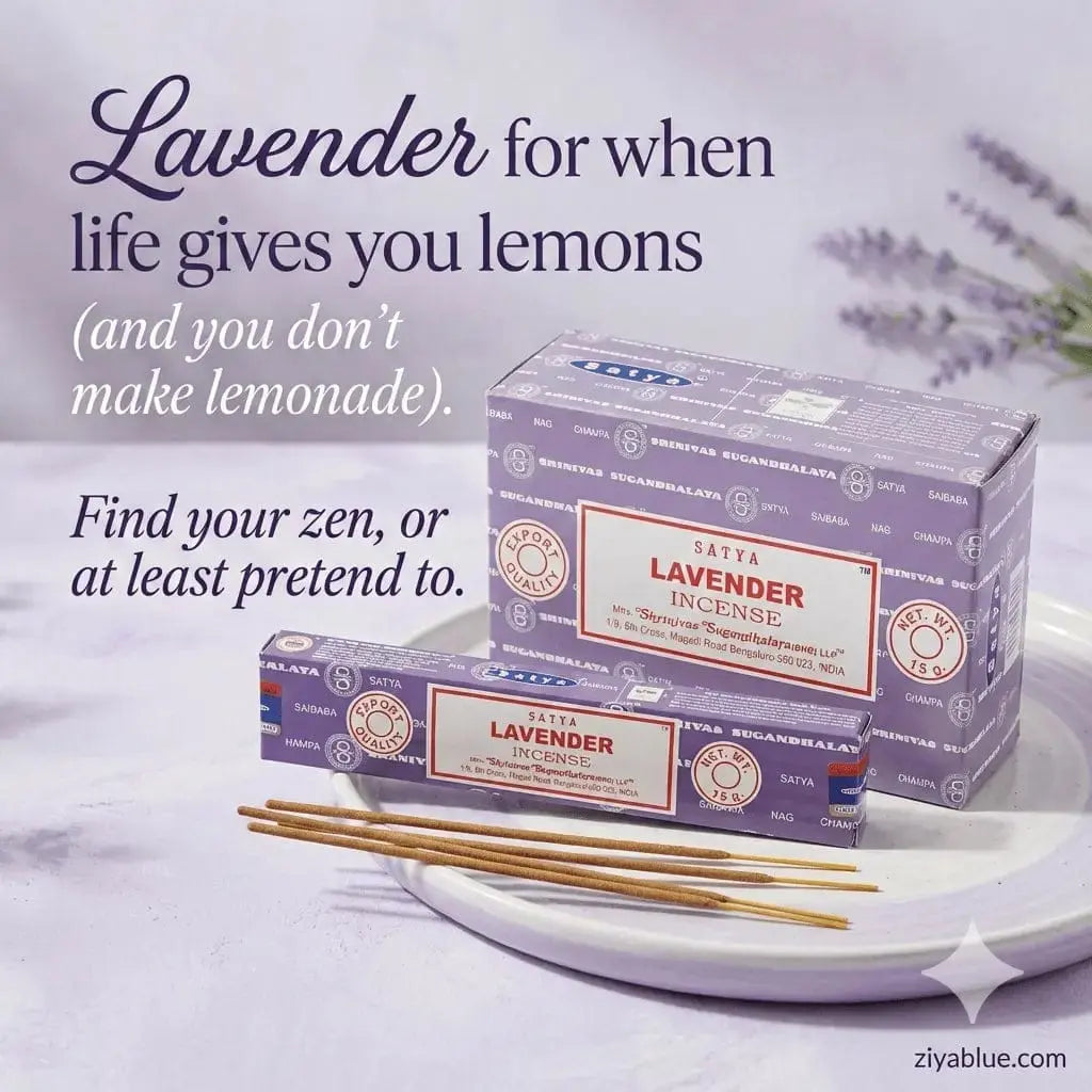 Satya English Lavender Incense Sticks (15g) Designs by Deekay Inc. Ziya Blue