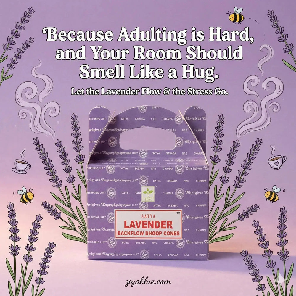 Satya Lavender Backflow Cones Faire Ziya Blue