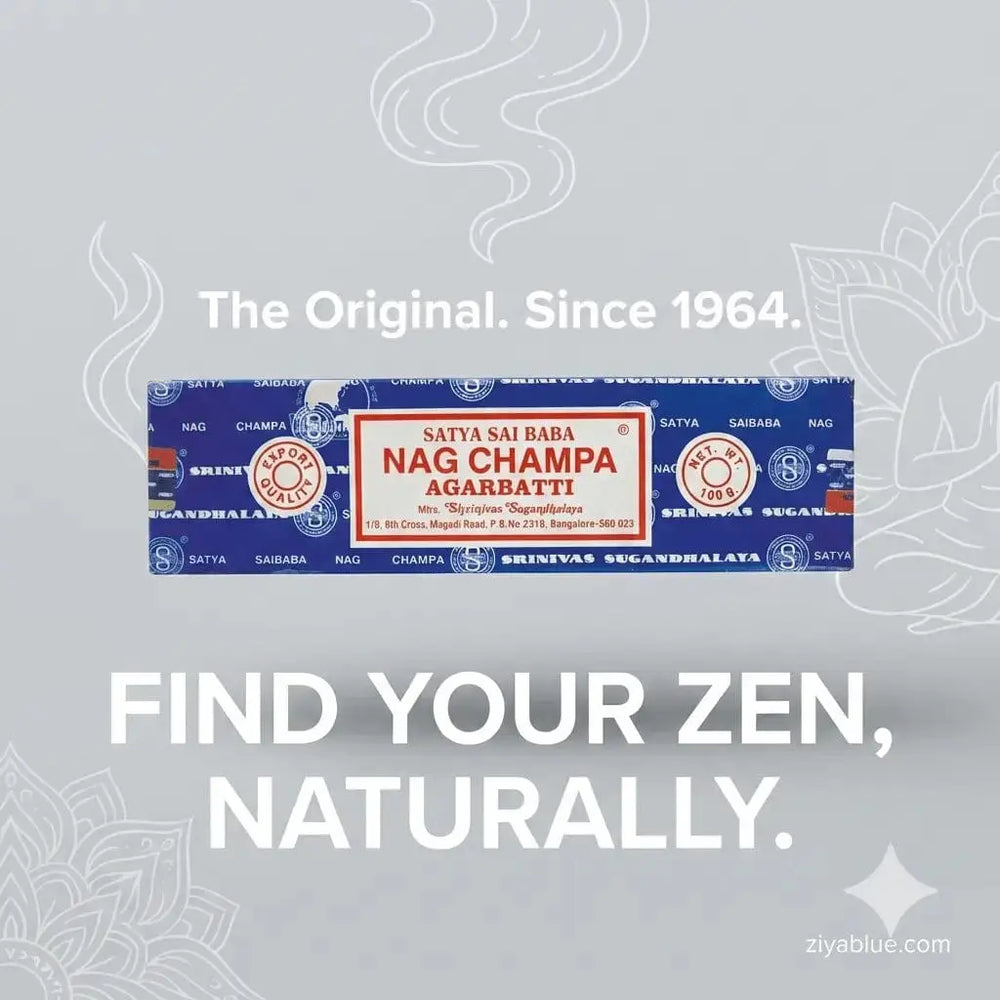 Satya Nag Champa Incense Sticks (100g): The Original Blue Box Designs by Deekay Inc. Ziya Blue