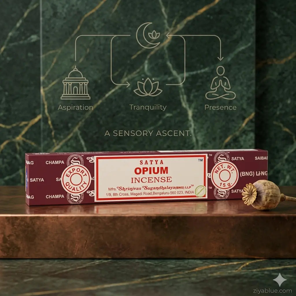 Satya Opium Incense Sticks: Purifying Aromatherapy  Ziya Blue