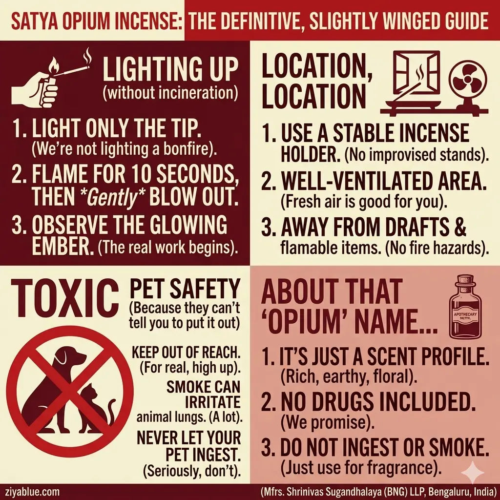 Satya Opium Incense Sticks: Purifying Aromatherapy  Ziya Blue