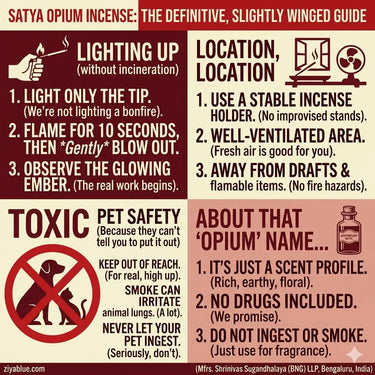 Satya Opium Incense Sticks: Purifying Aromatherapy  Ziya Blue