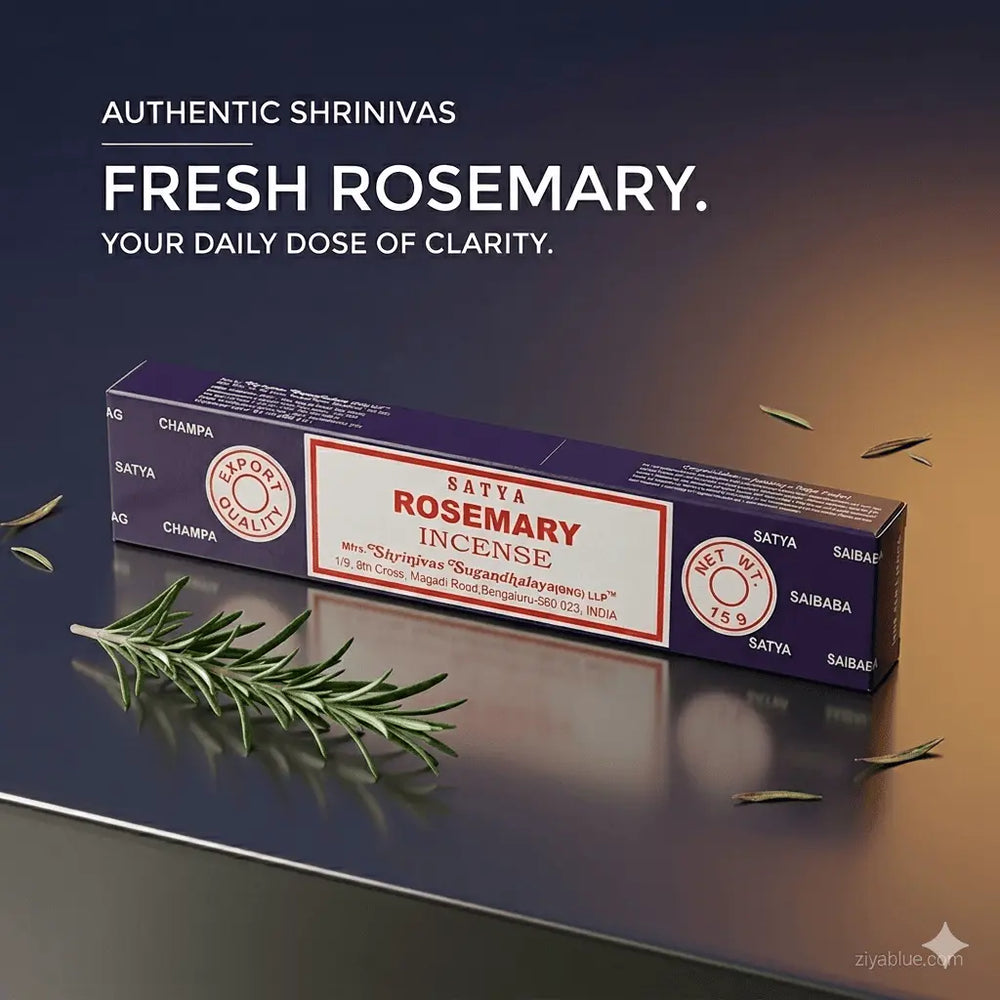 Satya Rosemary Incense Sticks (15g) Designs by Deekay Inc. Ziya Blue