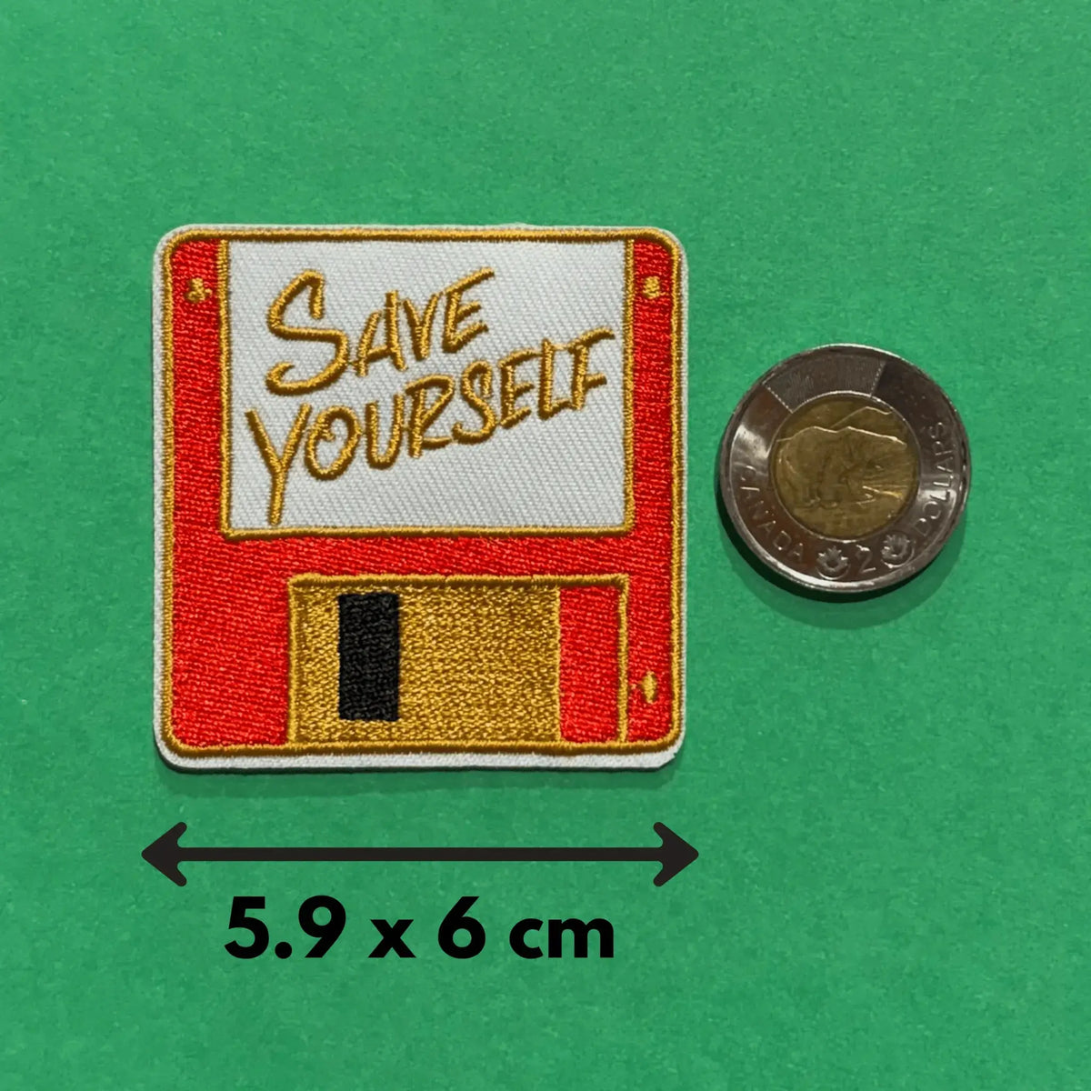 Save Yourself Patch: Retro Floppy Disk Iron-On  Ziya Blue