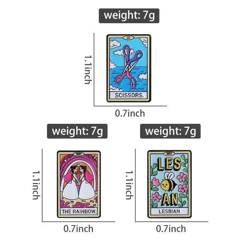Scissor Sisters Tarot Enamel Pin: LGBTQ+ Pride Accessory 🌈✨ Ziya Blue Ziya Blue