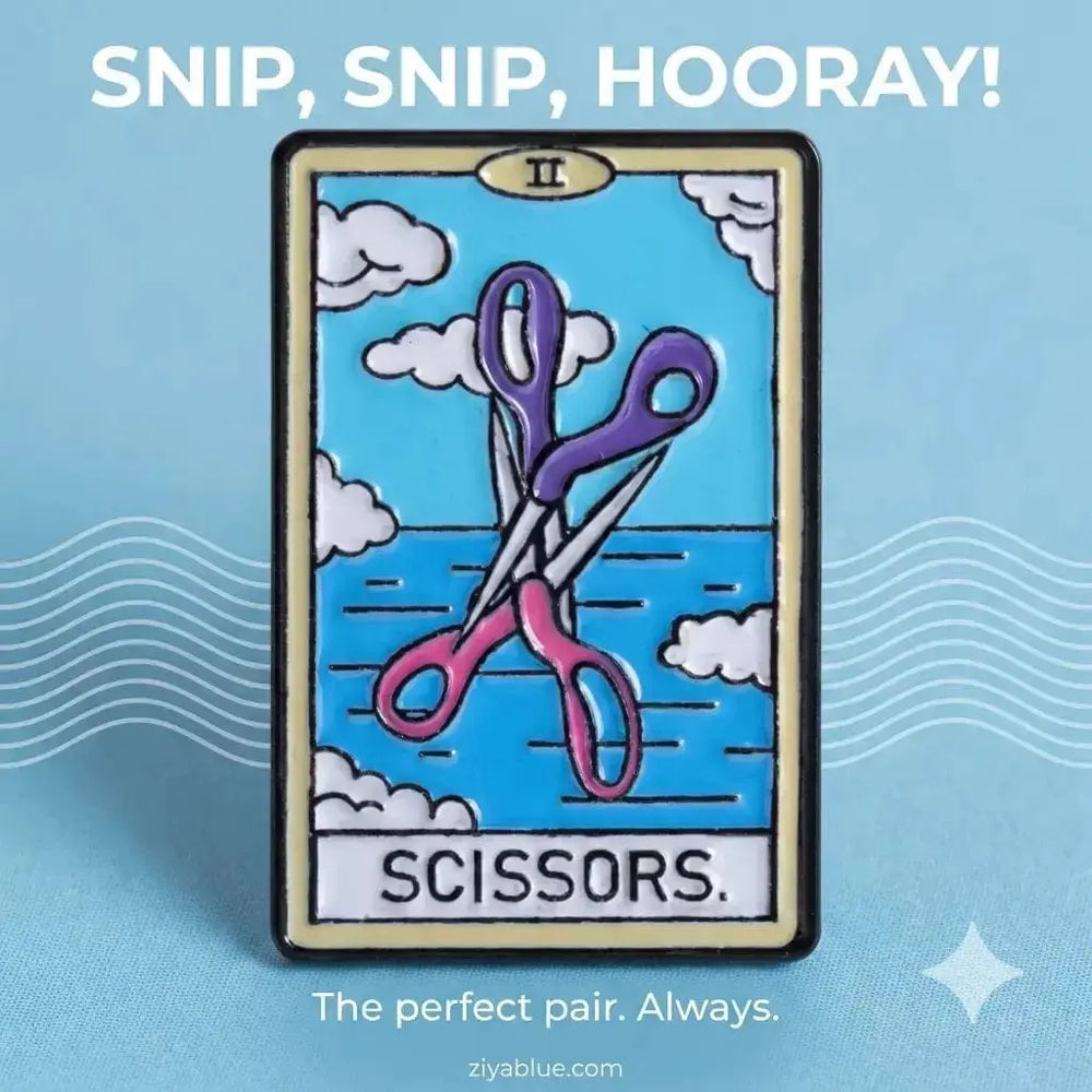 Scissor Sisters Tarot Enamel Pin: LGBTQ+ Pride Accessory 🌈✨ Ziya Blue Ziya Blue