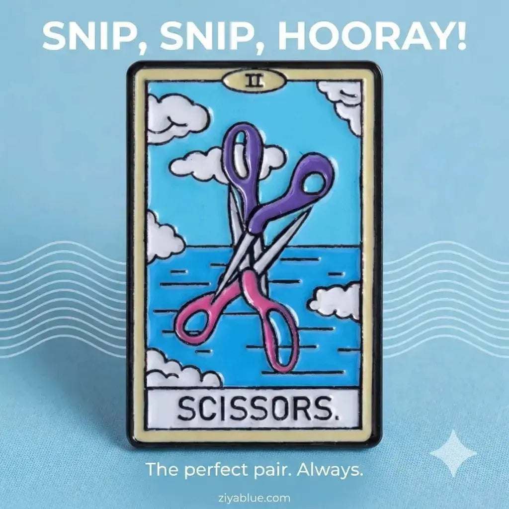 Scissor Sisters Tarot Enamel Pin: LGBTQ+ Pride Accessory 🌈✨ Ziya Blue Ziya Blue