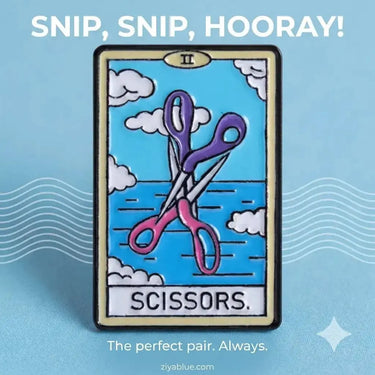 Scissor Sisters Tarot Enamel Pin: LGBTQ+ Pride Accessory 🌈✨ Ziya Blue Ziya Blue