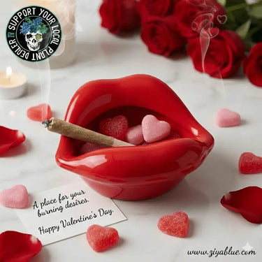 Sealed with a Kiss: Lips Shaped Ceramic Ashtray Ziya Blue Ziya Blue