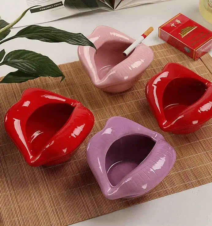 Sealed with a Kiss: Lips Shaped Ceramic Ashtray Ziya Blue Ziya Blue