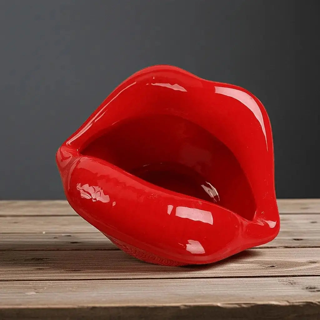 Sealed with a Kiss: Lips Shaped Ceramic Ashtray Ziya Blue Ziya Blue