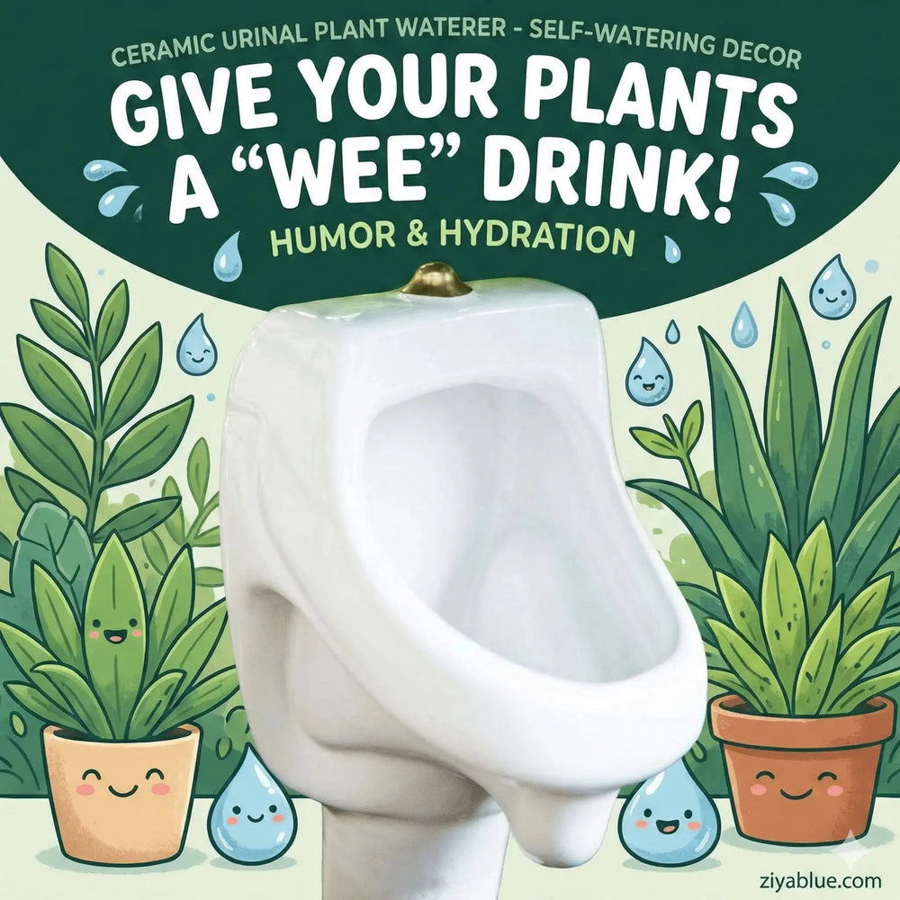 Self-Watering Plant Stake | Quirky Urinal Garden Accessory Big Mouth Ziya Blue