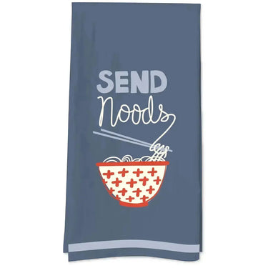 Send Noods Tea Towel: Funny Decor Funatic Ziya Blue