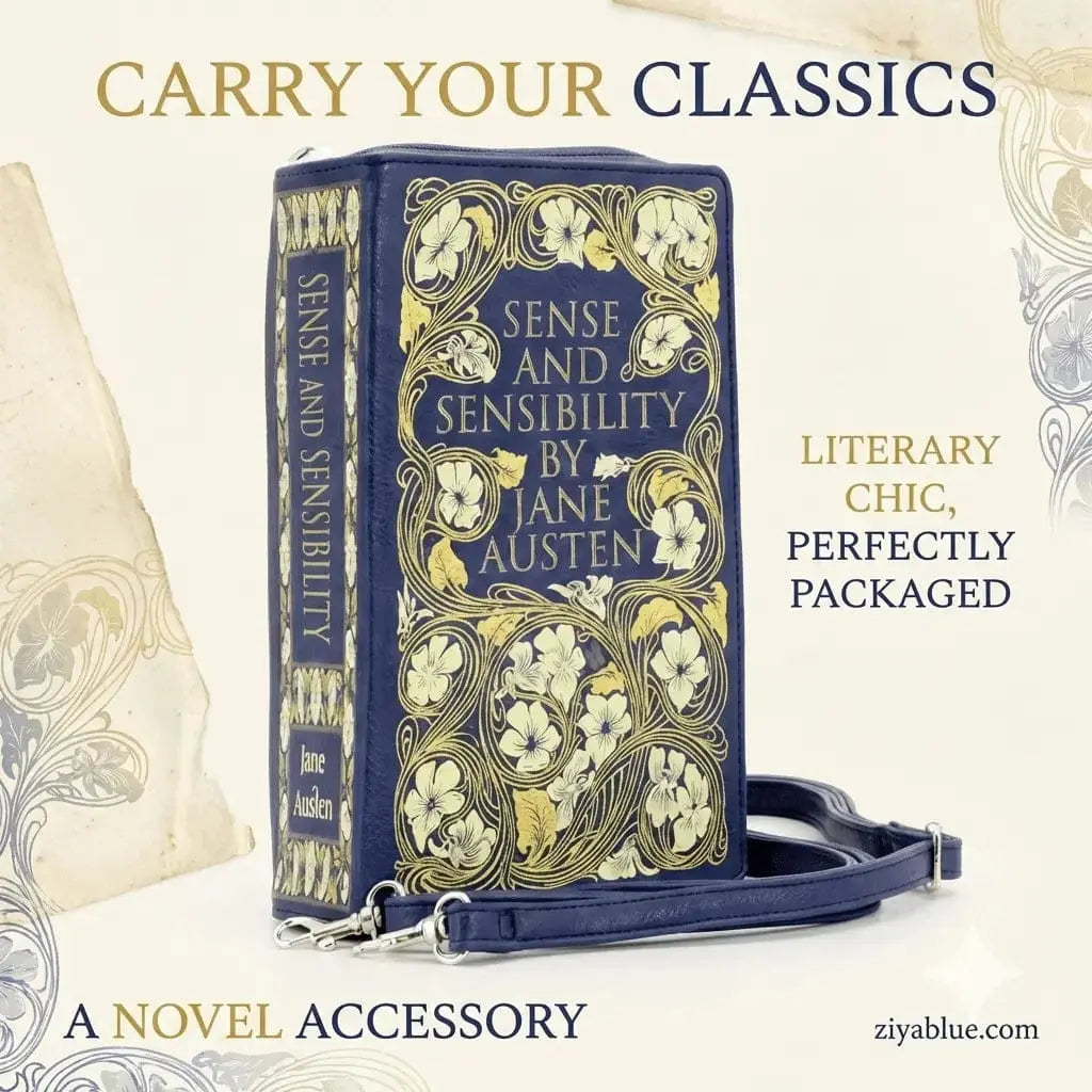 Sense and Sensibility Book Clutch – Jane Austen Purse COMECO INC Ziya Blue