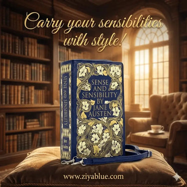 Sense and Sensibility Book Clutch – Jane Austen Purse COMECO INC Ziya Blue