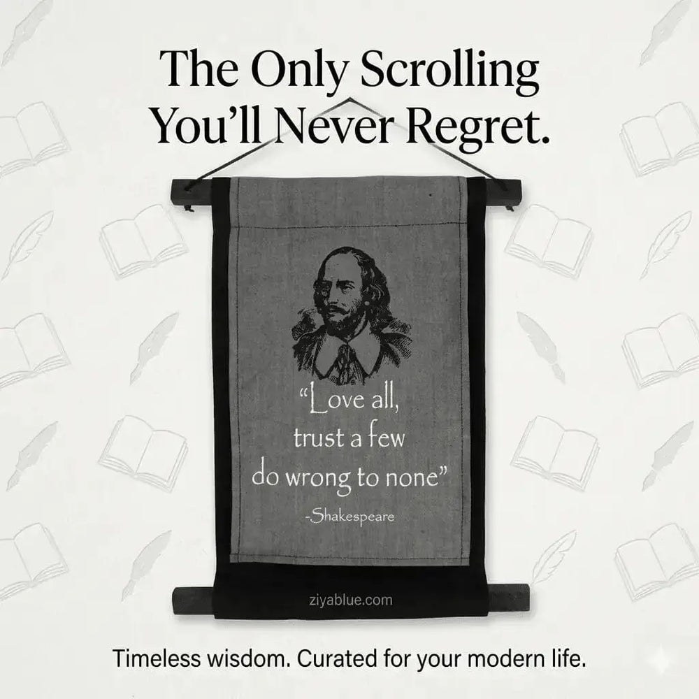 Shakespeare Wall Scroll - Love All Cotton Banner Kheops International Ziya Blue