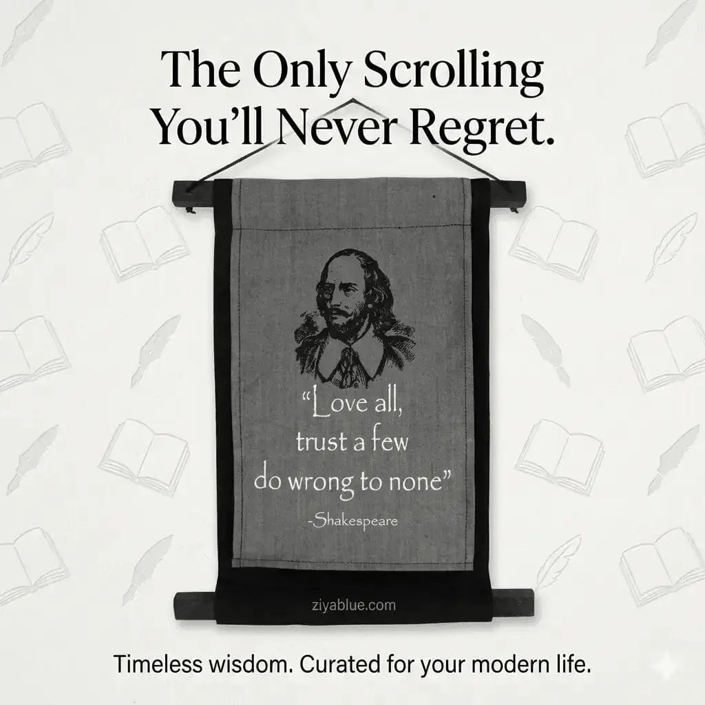 Shakespeare Wall Scroll - Love All Cotton Banner Kheops International Ziya Blue