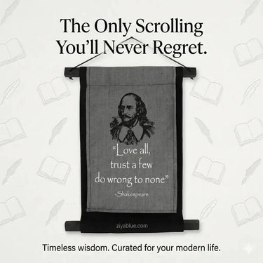 Shakespeare Wall Scroll - Love All Cotton Banner Kheops International Ziya Blue
