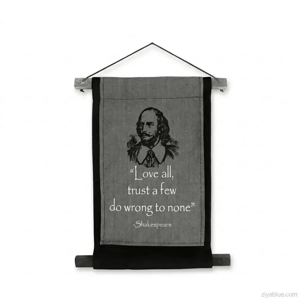Shakespeare Wall Scroll - Love All Cotton Banner Kheops International Ziya Blue