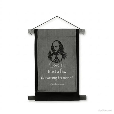 Shakespeare Wall Scroll - Love All Cotton Banner Kheops International Ziya Blue