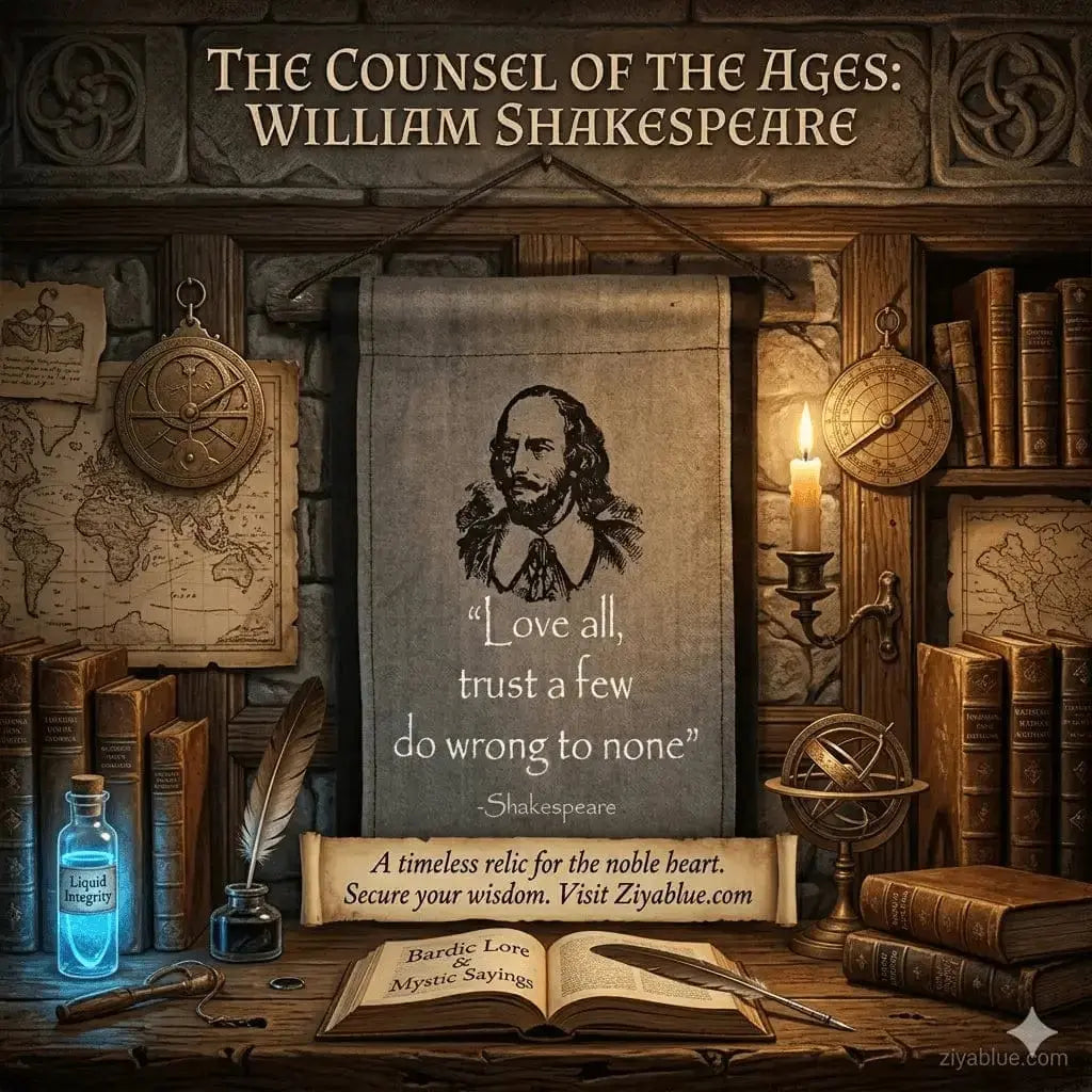 Shakespeare Wall Scroll - Love All Cotton Banner Kheops International Ziya Blue