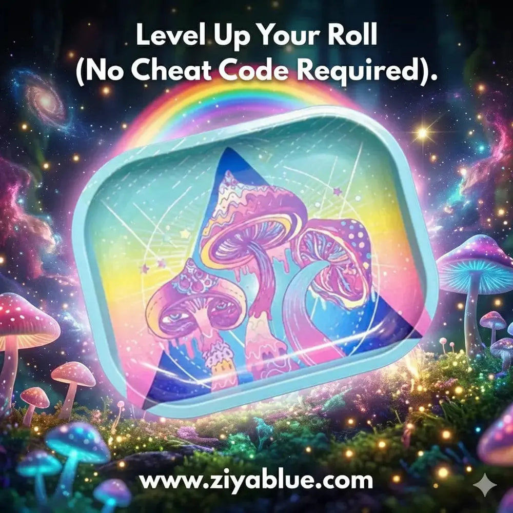 Shroom Pyramid Rolling Tray: Dive into a Psychedelic Experience! 🌈✨ Ziya Blue Ziya Blue