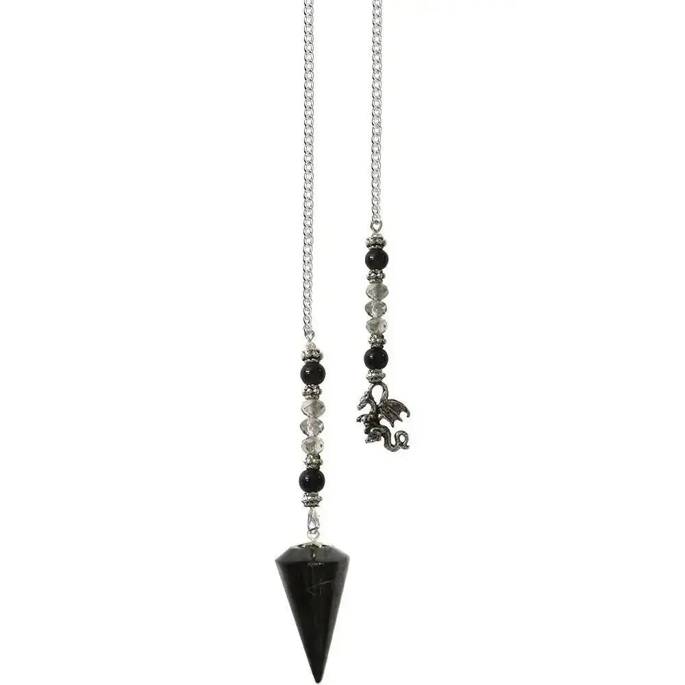Shungite Pendulum: Mythical Dragon Energy Guardian Kheops International Ziya Blue
