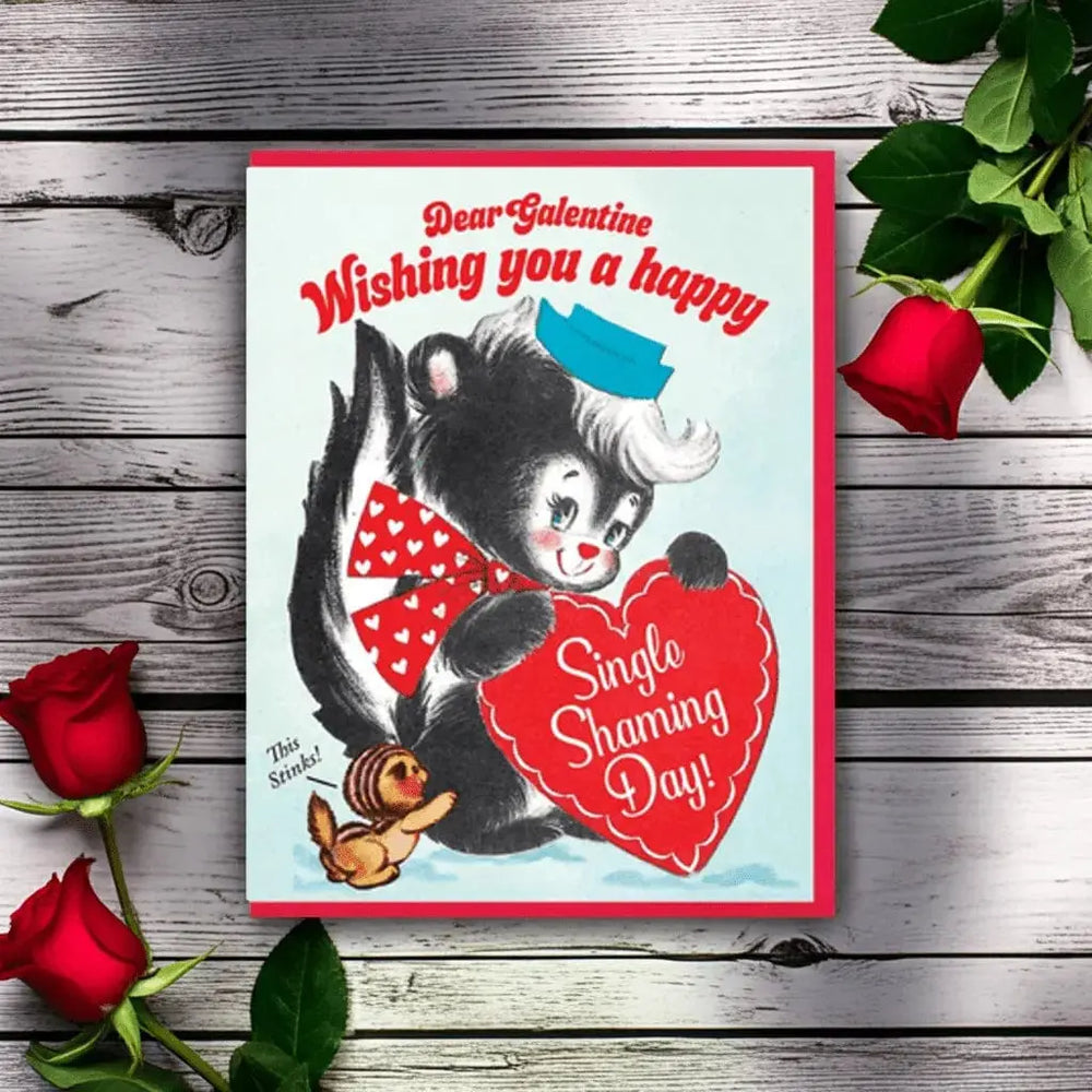 Single Shaming Day Card | Anti-Valentine's Smitten Kitten Ziya Blue