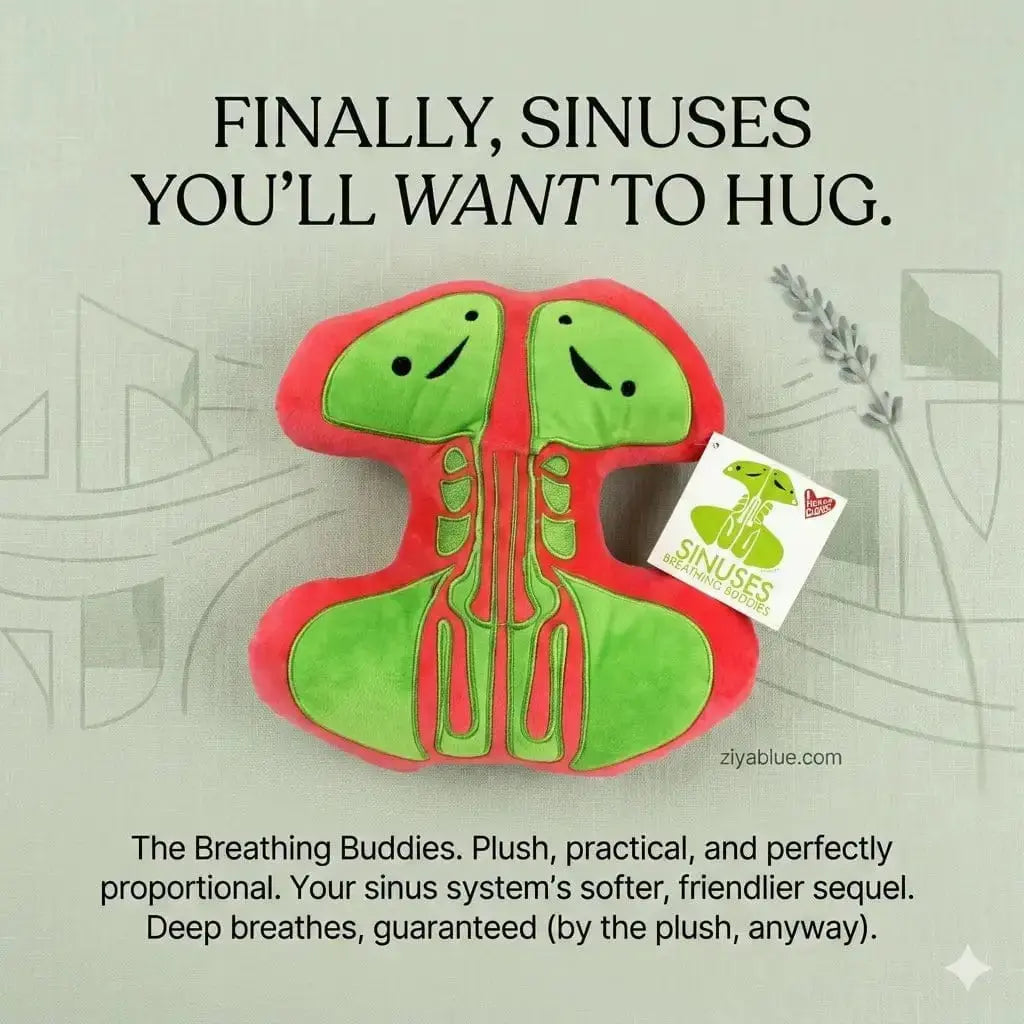 Sinus Plushie: Funny Anatomical Pillow I Heart Guts Ziya Blue