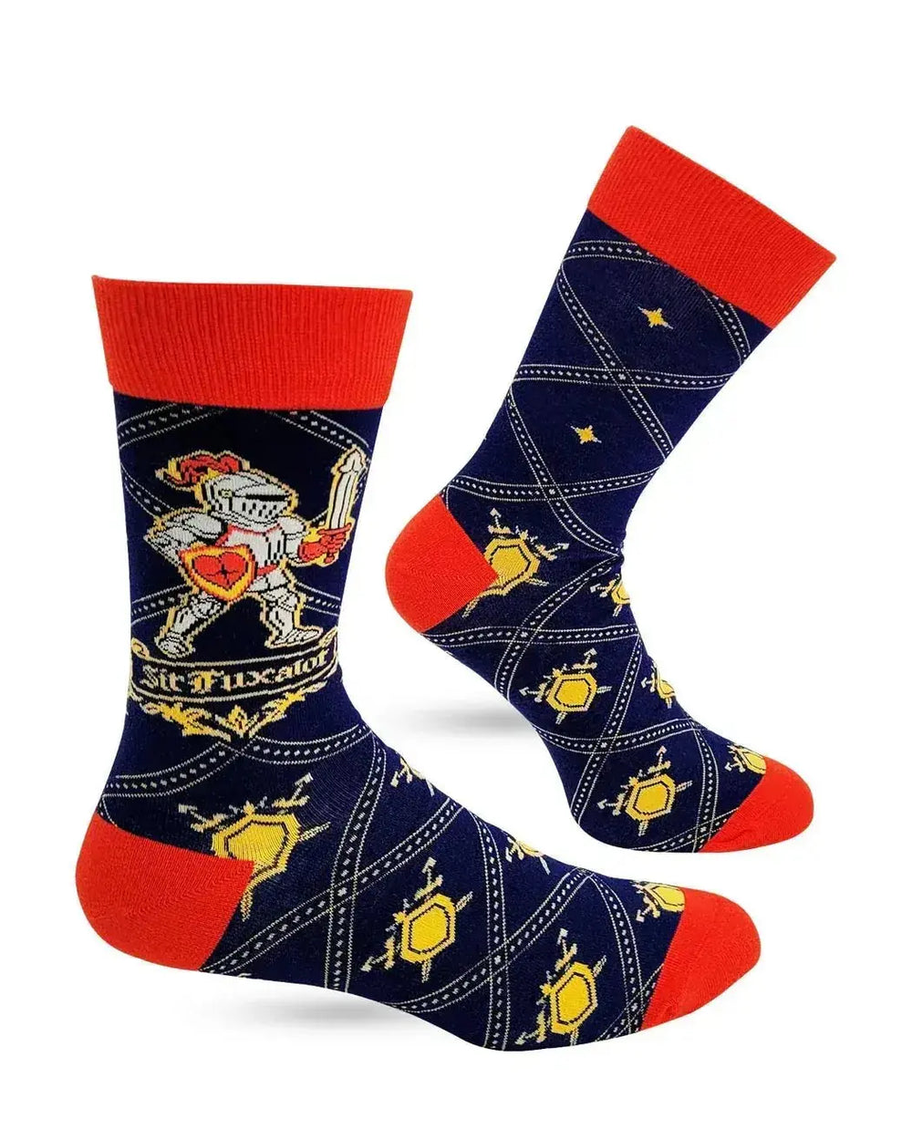 Sir Fuxalot Socks: Funny Mens Crew Fabdaz Ziya Blue