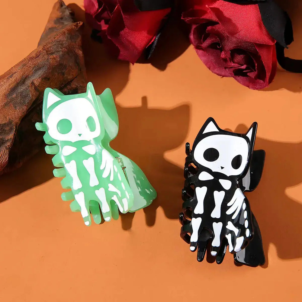 Skeleton Kitty Hair Claw: The Spooky Glow Accessory 🐱💀 Ziya Blue Ziya Blue