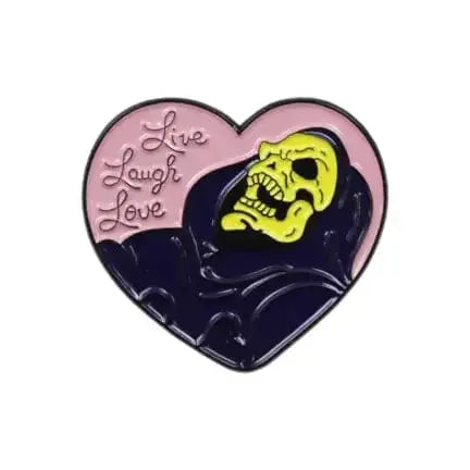 Skeleton "Live Laugh Love" Pin Square Deal Recordings & Supplies Ziya Blue