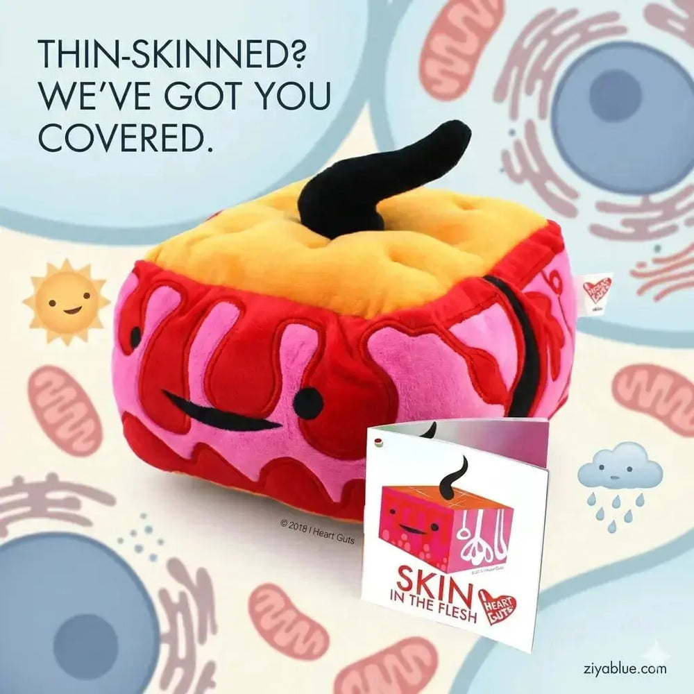 Skin Plushie: Funny Anatomical Pillow I Heart Guts Ziya Blue