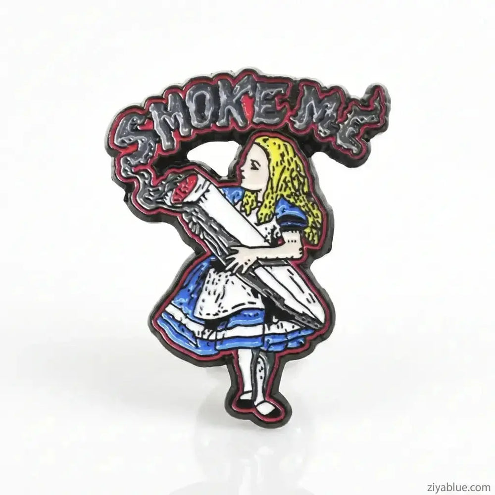 Smoke Me Enamel Pin Square Deal Recordings & Supplies Ziya Blue