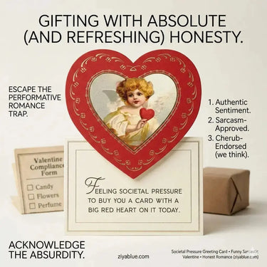 Societal Pressure Greeting Card – Sarcastic Valentine Bad Betty Greeting Co. Ziya Blue