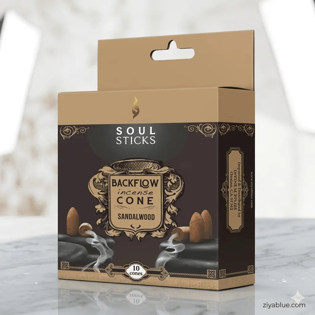 Soul Sticks Natural Backflow Incense Cones Designs by Deekay Inc. Ziya Blue