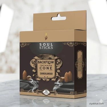 Soul Sticks Natural Backflow Incense Cones Designs by Deekay Inc. Ziya Blue