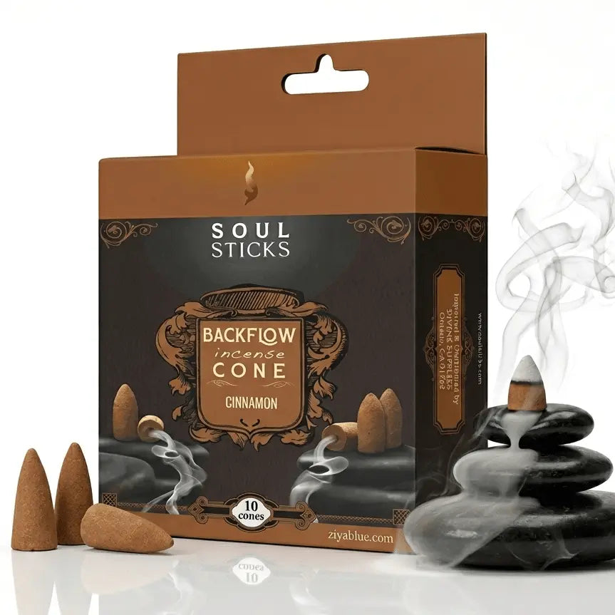 Soul Sticks Natural Backflow Incense Cones Designs by Deekay Inc. Ziya Blue