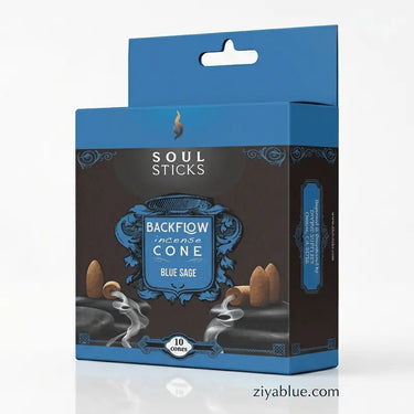 Soul Sticks Natural Backflow Incense Cones Designs by Deekay Inc. Ziya Blue
