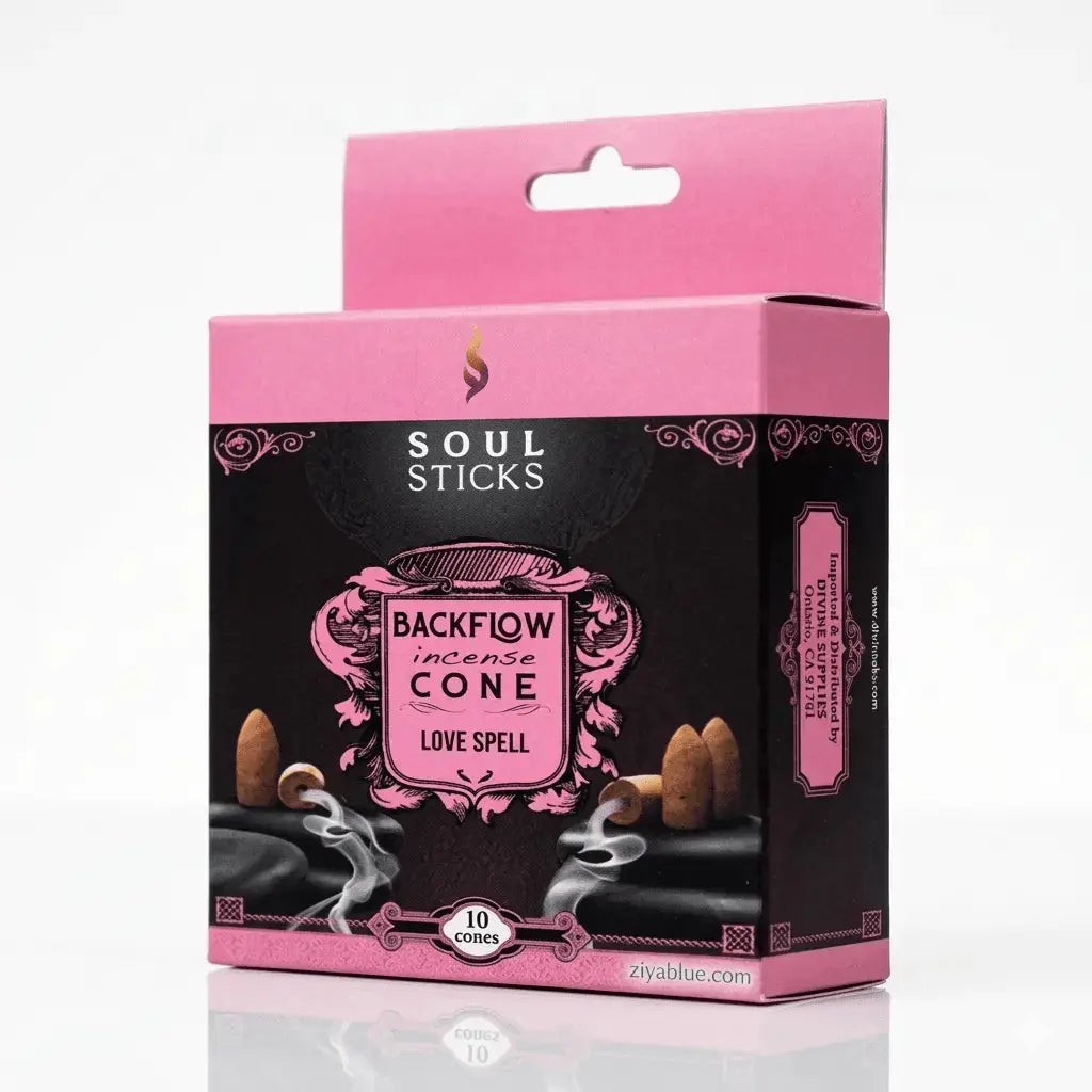 Soul Sticks Natural Backflow Incense Cones Designs by Deekay Inc. Ziya Blue
