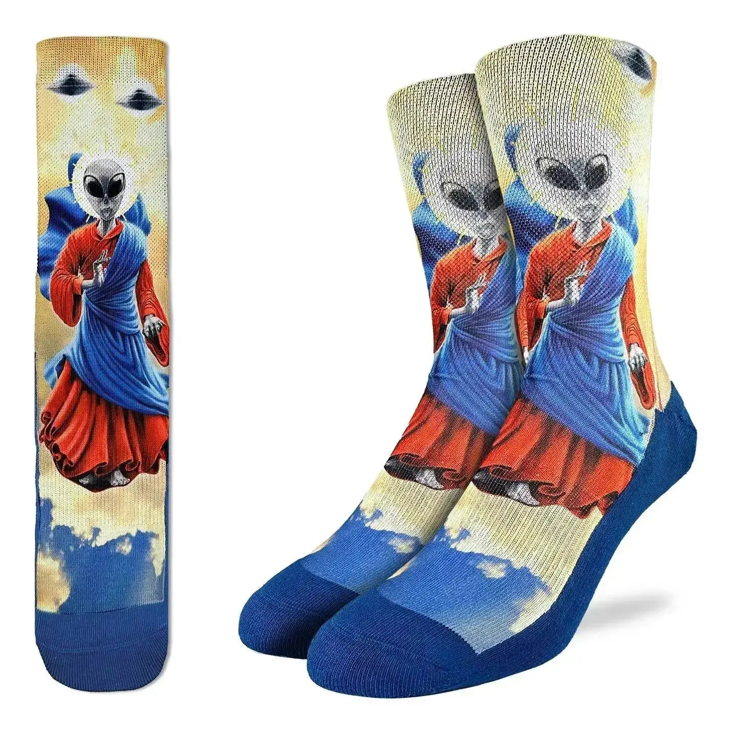 Space Jesus Socks: A Divine Gift Good Luck Sock Ziya Blue