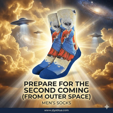 Space Jesus Socks: A Divine Gift Good Luck Sock Ziya Blue