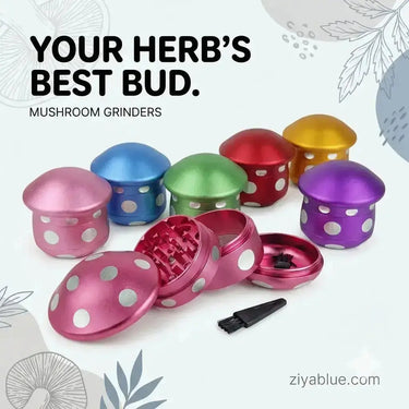 Spotted Mushroom Herb Grinder Ziya Blue Ziya Blue