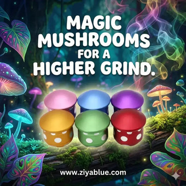 Spotted Mushroom Herb Grinder Ziya Blue Ziya Blue