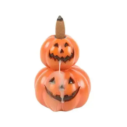 Stacked Pumpkins Backflow Incense Burner | Gothic Decor Showstopper Something Different Ziya Blue