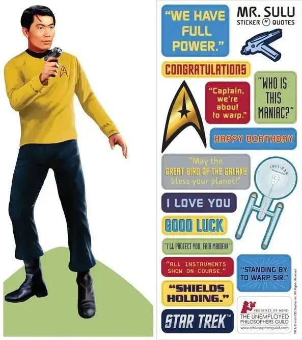 Star Trek Card | Sulu Quotable Notable Die-Cut Greeting Unemployed Philosophers Guild Ziya Blue